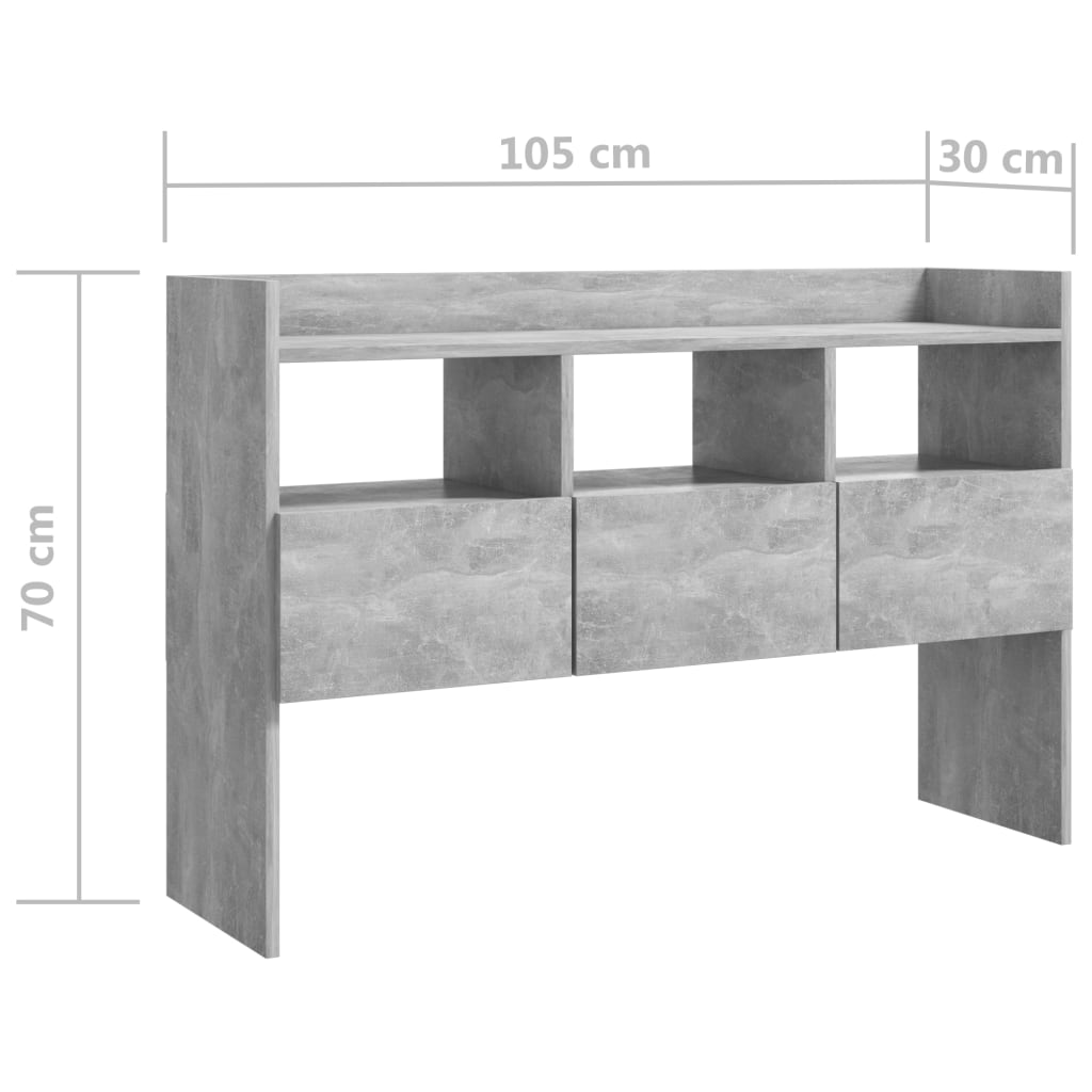 Servantă, gri beton, 105x30x70 cm, PAL Lando - Lando