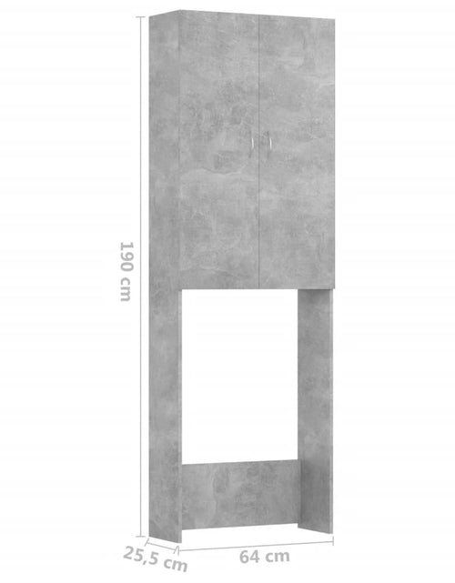 Încărcați imaginea în vizualizatorul Galerie, Dulap mașină de spălat, gri beton, 64x25,5x190 cm Lando - Lando
