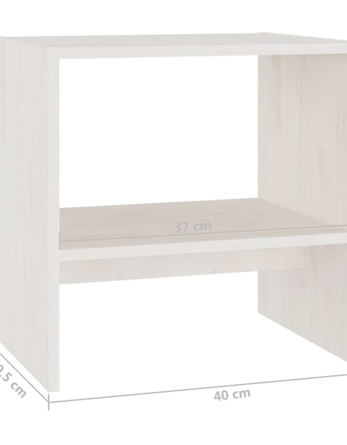 Încărcați imaginea în vizualizatorul Galerie, Noptieră, alb, 40x30,5x40 cm, lemn masiv de pin - Lando
