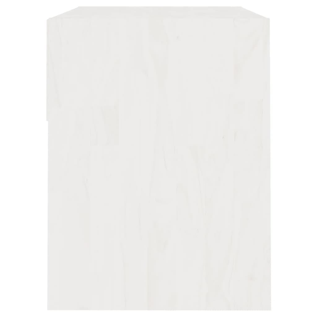 Noptieră, alb, 40x31x40 cm, lemn masiv de pin - Lando