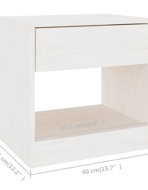 Încărcați imaginea în vizualizatorul Galerie, Noptieră, alb, 40x31x40 cm, lemn masiv de pin - Lando
