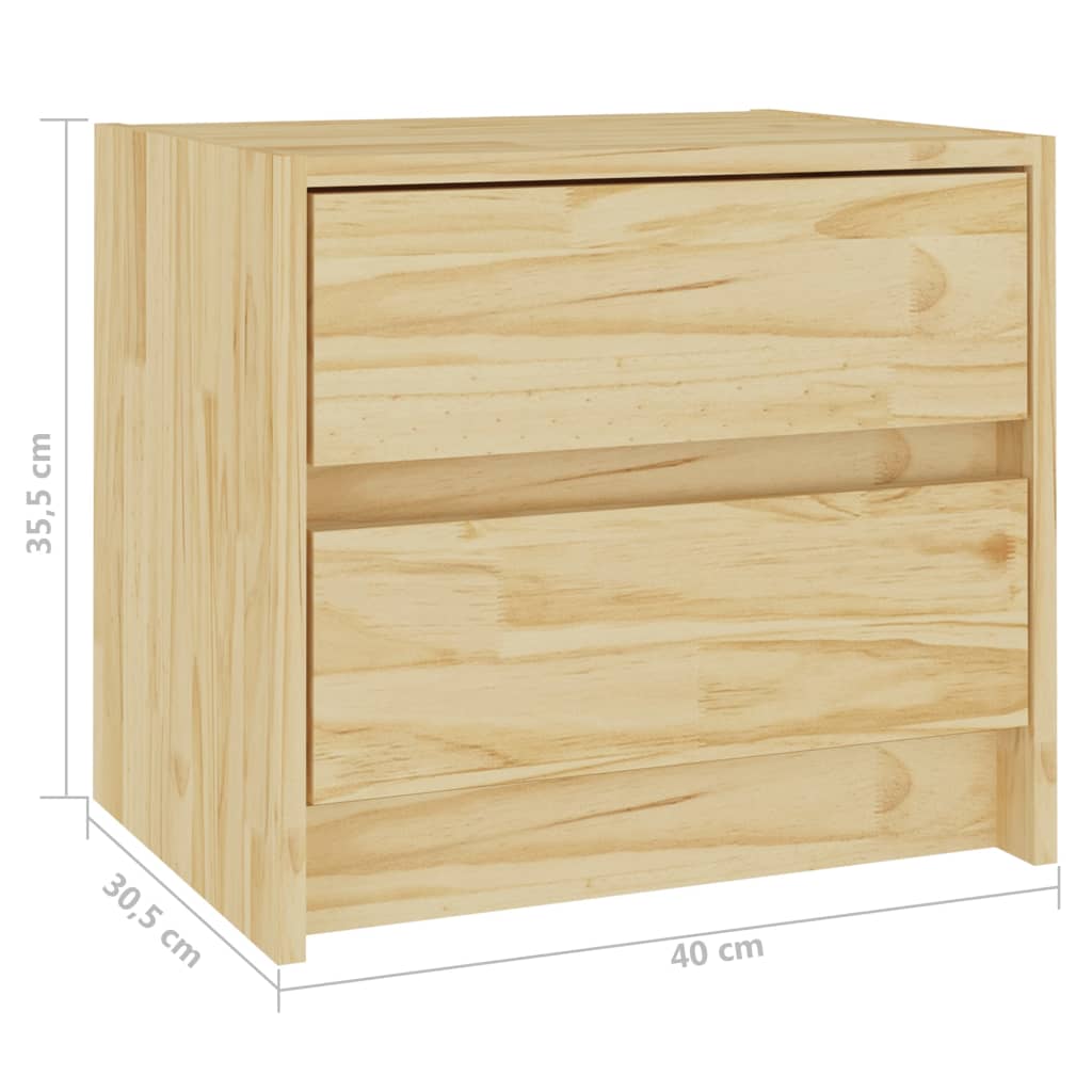Noptiere, 2 buc., 40x30,5x35,5 cm, lemn masiv de pin - Lando