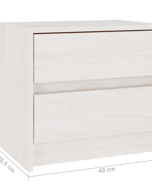 Загрузите изображение в средство просмотра галереи, Noptieră, alb, 40x30,5x35,5 cm, lemn masiv de pin - Lando
