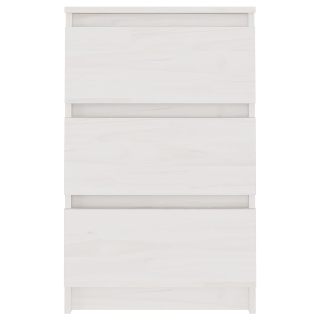 Noptieră, alb, 40x29,5x64 cm, lemn masiv de pin - Lando