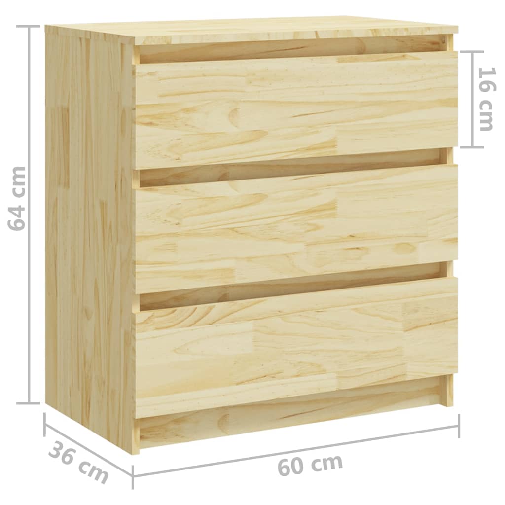 Noptieră, 60x36x64 cm, lemn masiv de pin - Lando