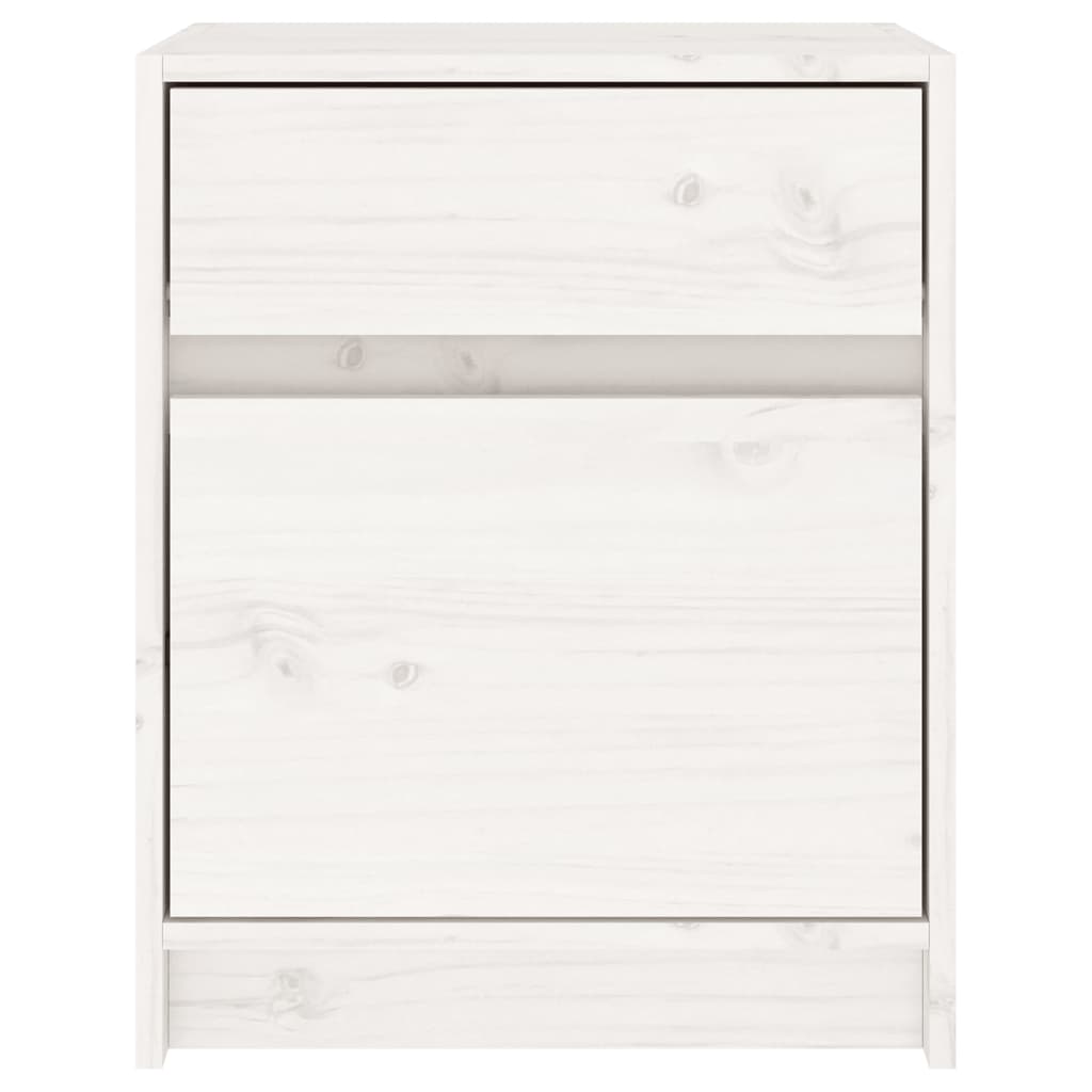 Noptiere, 2 buc., alb, 40x31x50 cm, lemn masiv de pin - Lando