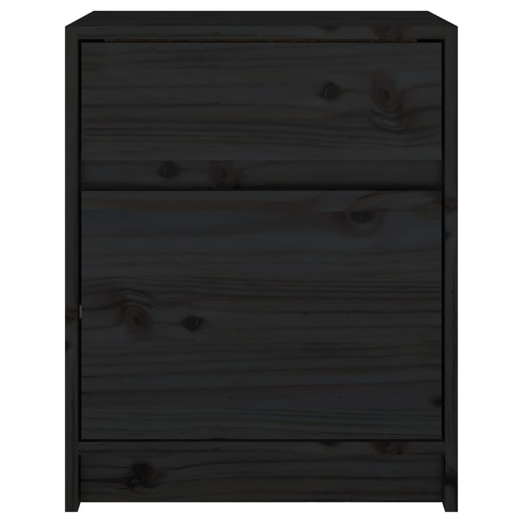 Noptieră, negru, 40x31x50 cm, lemn masiv de pin - Lando