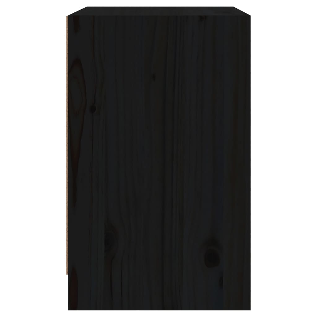 Noptieră, negru, 40x31x50 cm, lemn masiv de pin - Lando