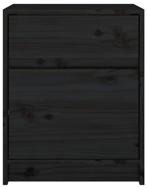 Încărcați imaginea în vizualizatorul Galerie, Noptiere, 2 buc., negru, 40x31x50 cm, lemn masiv de pin - Lando

