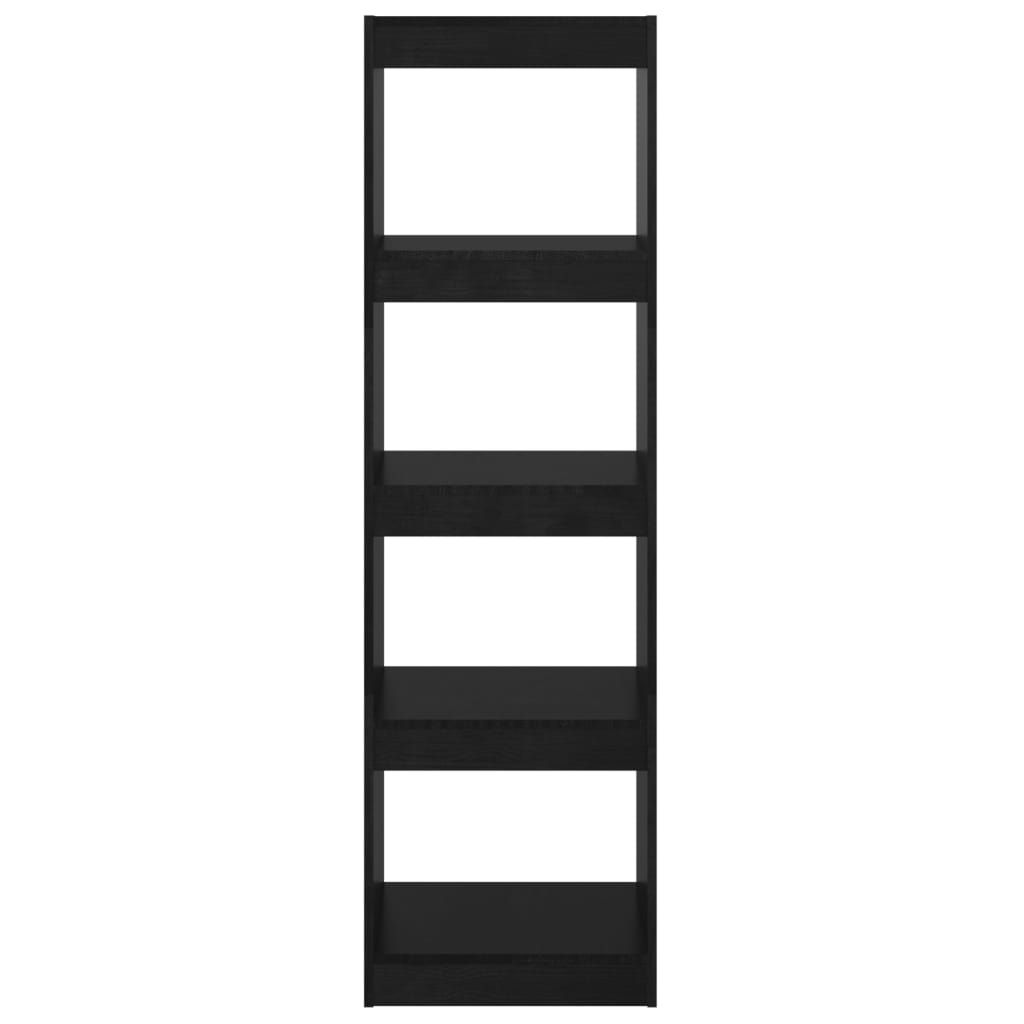 Bibliotecă/Separator cameră, negru, 40x30x135,5 cm, lemn de pin Lando - Lando