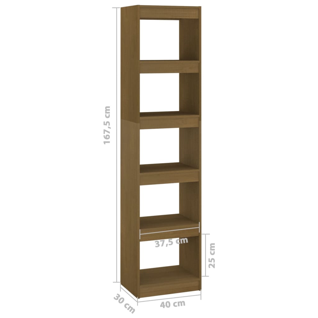 Bibliotecă/Separator cameră maro miere 40x30x167,5 cm lemn pin Lando - Lando
