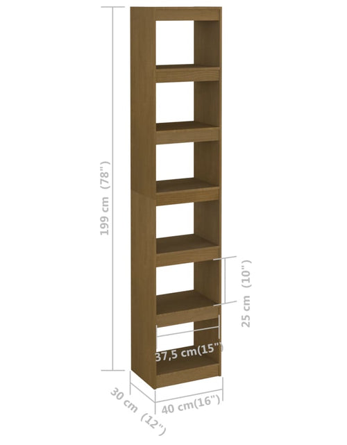 Încărcați imaginea în vizualizatorul Galerie, Bibliotecă/Separator cameră, maro miere, lemn masiv de pin Lando - Lando
