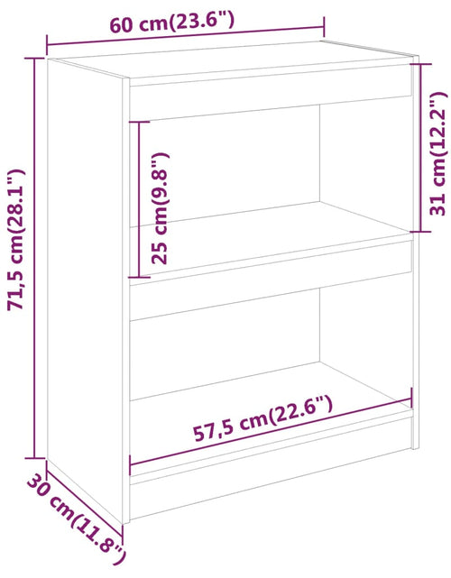 Încărcați imaginea în vizualizatorul Galerie, Bibliotecă/Separator cameră,gri,60x30x71,5 cm,lemn masiv de pin Lando - Lando
