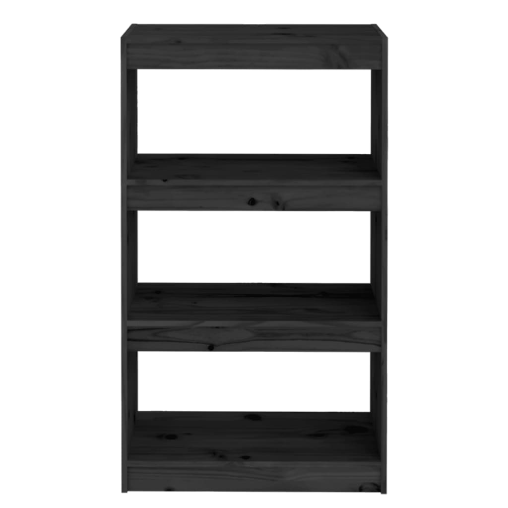 Bibliotecă/Separator cameră negru 60x30x103,5 cm lemn masiv pin Lando - Lando