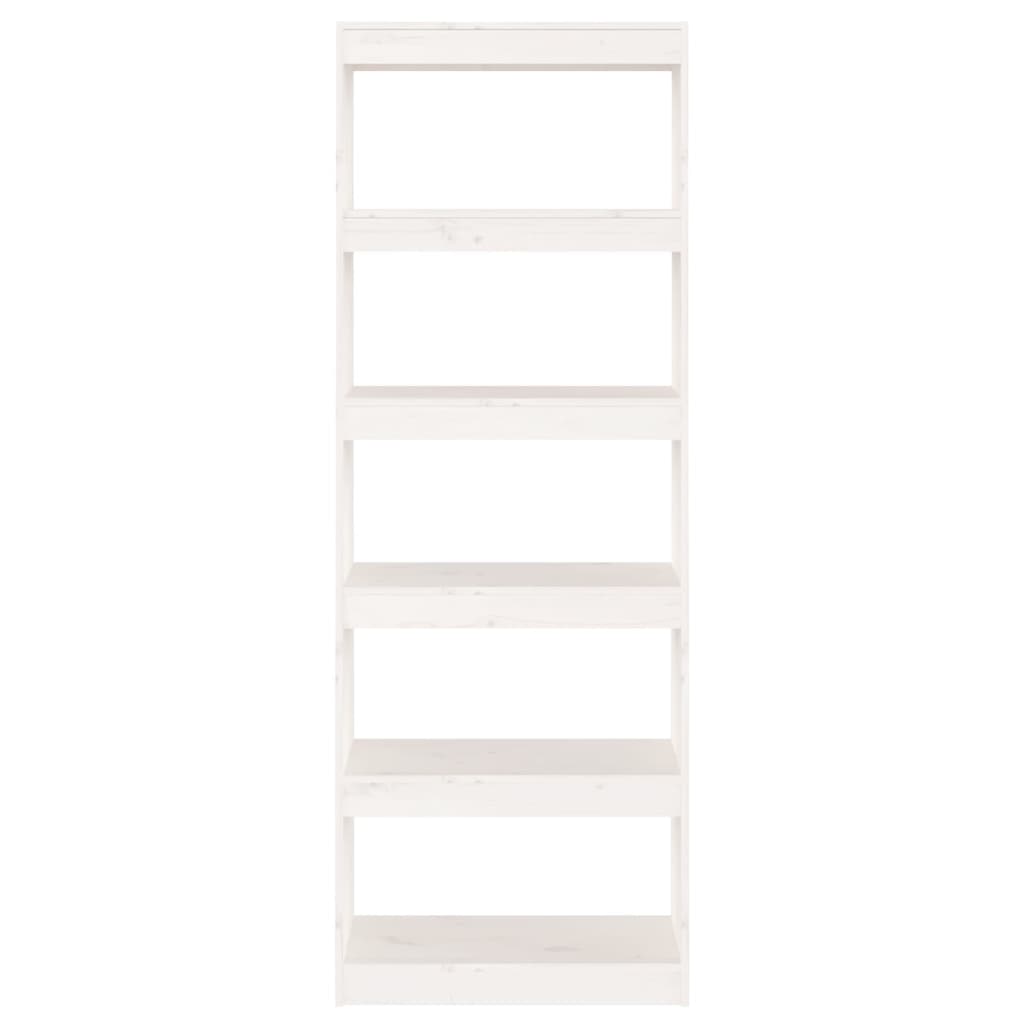 Bibliotecă/Separator cameră,alb,80x30x167,5 cm, lemn masiv pin Lando - Lando