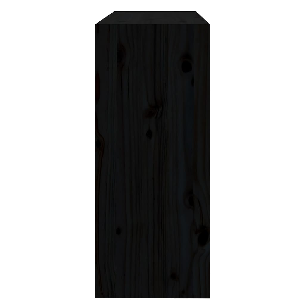 Bibliotecă/Separator cameră negru 80x30x71,5 cm lemn masiv pin Lando - Lando