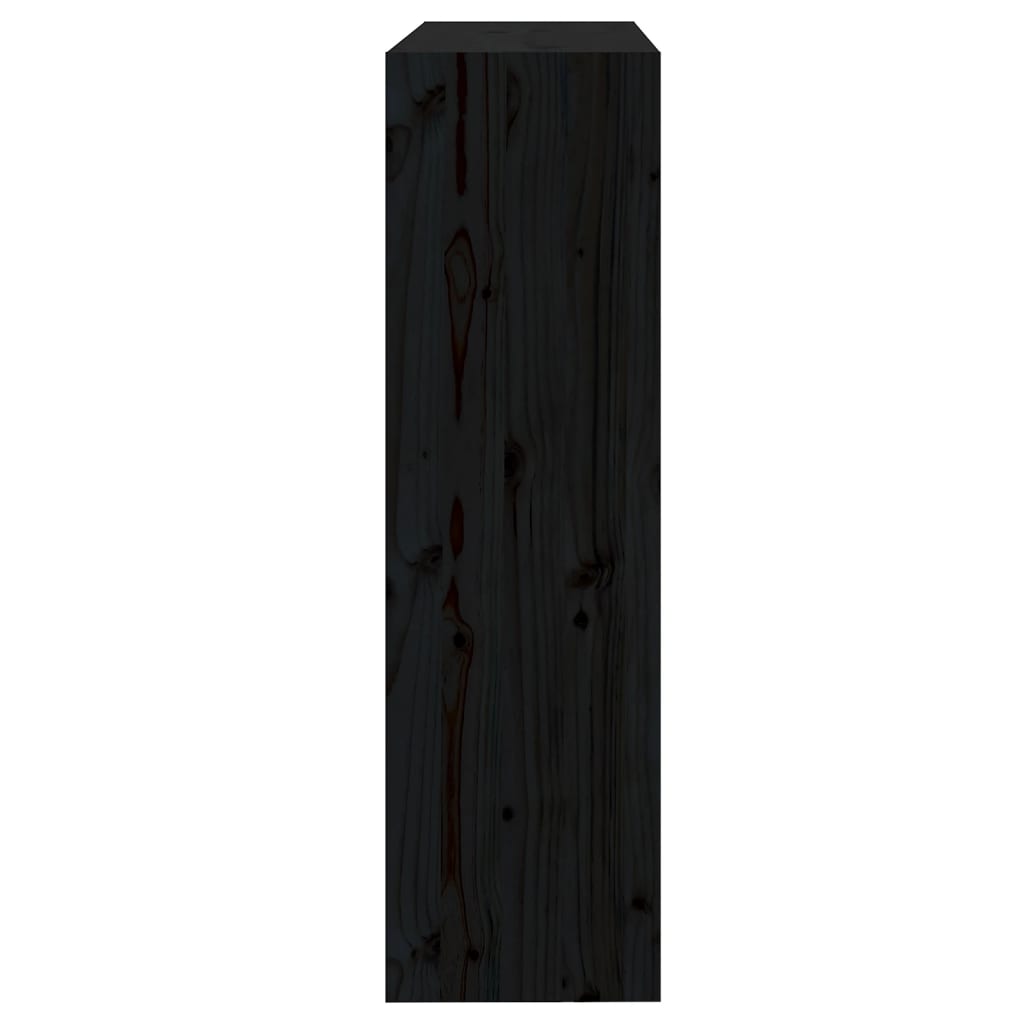 Bibliotecă/Separator cameră negru 80x30x103,5 cm lemn masiv pin Lando - Lando