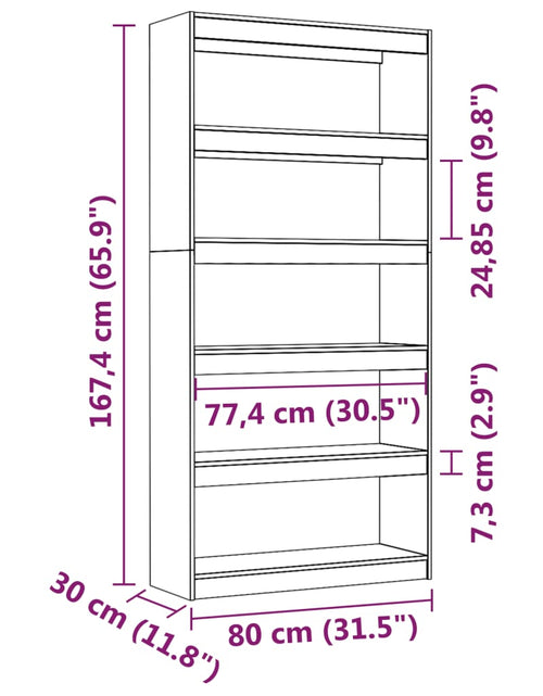 Încărcați imaginea în vizualizatorul Galerie, Bibliotecă/Separator cameră, 80x30x167,4 cm lemn masiv pin Lando - Lando
