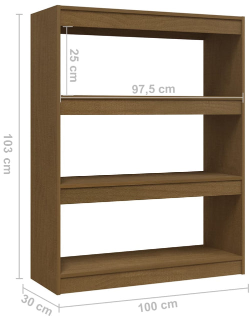 Загрузите изображение в средство просмотра галереи, Bibliotecă/Separator cameră, maro miere, 100x30x103 cm lemn pin Lando - Lando
