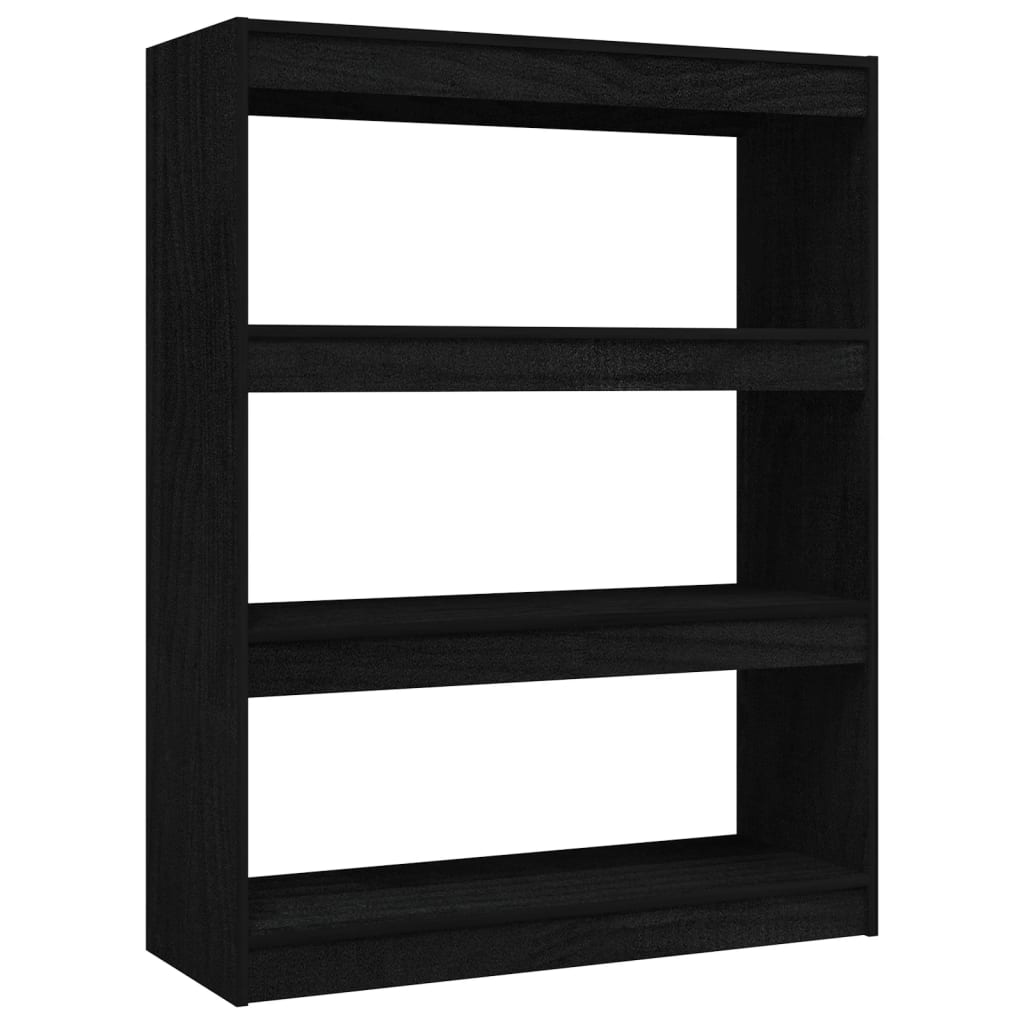 Bibliotecă/Separator cameră, negru, 100x30x103 cm, lemn de pin Lando - Lando