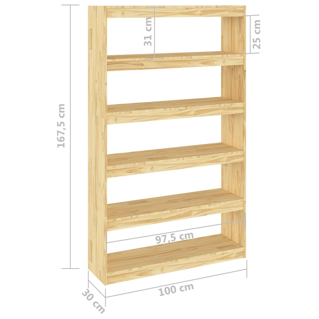 Bibliotecă/Separator cameră, 100x30x167,5 cm, lemn masiv pin Lando - Lando