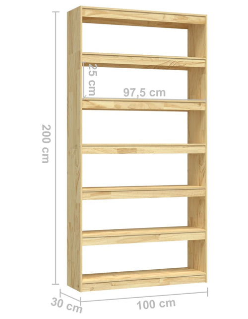 Încărcați imaginea în vizualizatorul Galerie, Bibliotecă/Separator cameră, 100x30x200 cm, lemn masiv pin Lando - Lando
