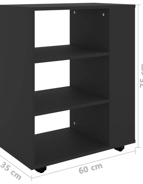 Încărcați imaginea în vizualizatorul Galerie, Dulap cu roți, negru, 60x35x75 cm, PAL - Lando
