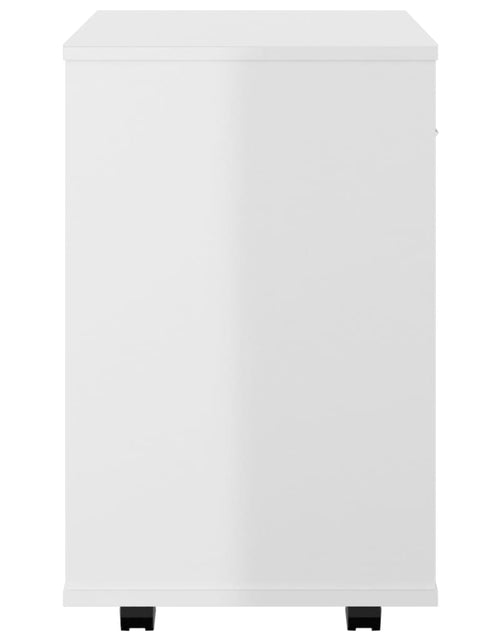 Încărcați imaginea în vizualizatorul Galerie, Dulap cu roți, alb extralucios, 46x36x59 cm, PAL - Lando
