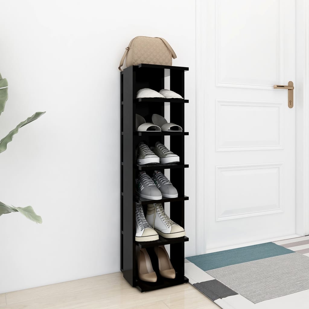 Pantofar, negru, 27,5x27x102 cm, lemn prelucrat - Lando