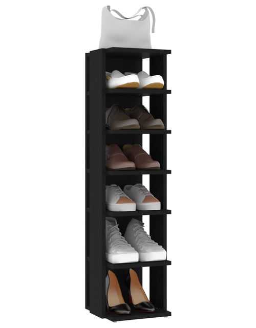 Încărcați imaginea în vizualizatorul Galerie, Pantofar, negru, 27,5x27x102 cm, lemn prelucrat - Lando
