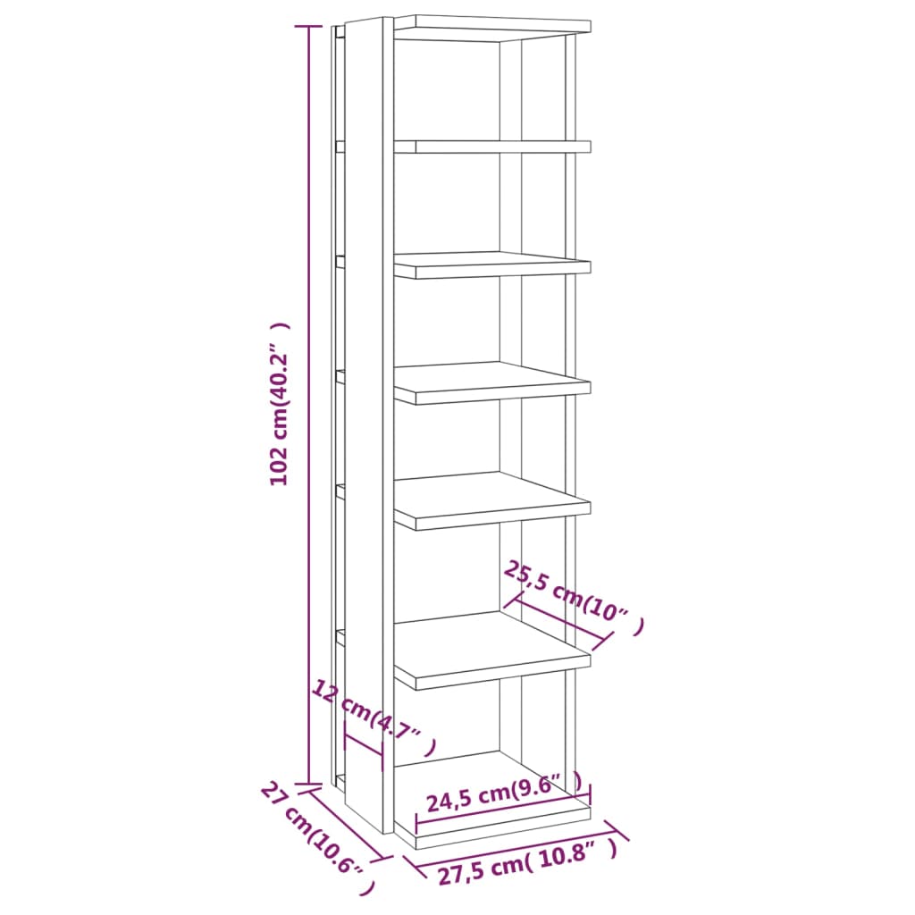 Pantofar, gri beton, 27,5x27x102 cm, lemn prelucrat - Lando