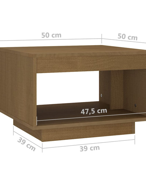 Загрузите изображение в средство просмотра галереи, Măsuță de cafea, maro miere, 50x50x33,5 cm, lemn masiv de pin Lando - Lando
