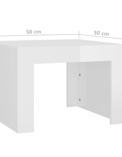 Încărcați imaginea în vizualizatorul Galerie, Măsuță de cafea, alb extralucios, 50x50x35 cm, PAL Lando - Lando

