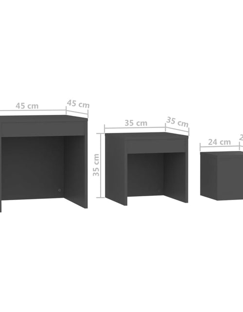 Загрузите изображение в средство просмотра галереи, Măsuțe suprapuse, 3 buc., gri, PAL Lando - Lando
