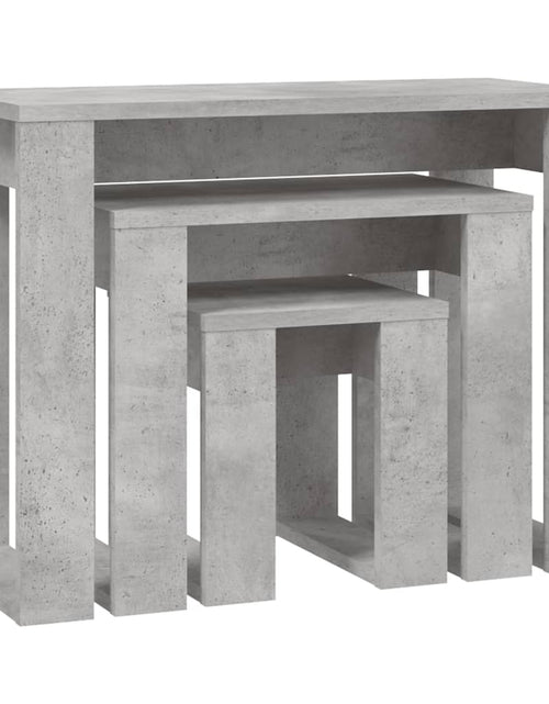 Încărcați imaginea în vizualizatorul Galerie, Mese suprapuse, 3 buc., gri beton, lemn compozit Lando - Lando
