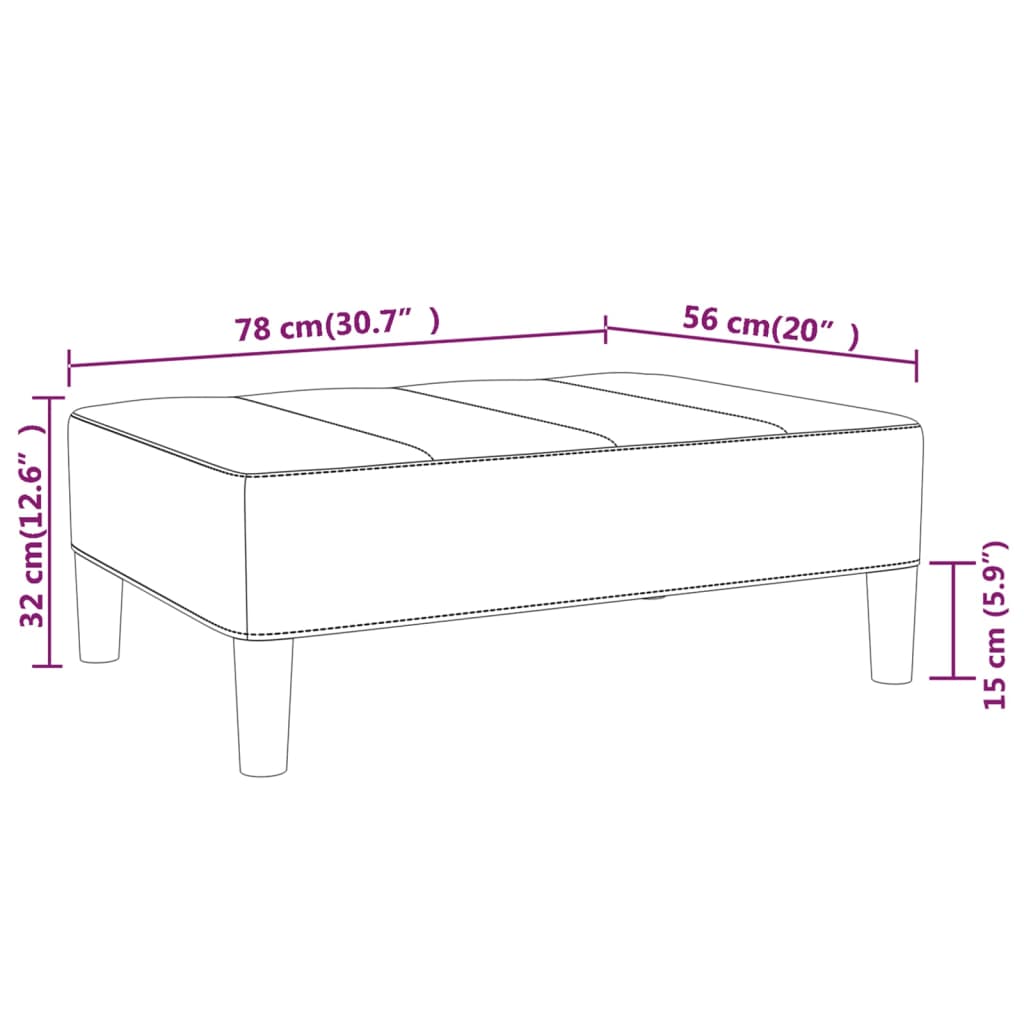 Taburet, maro, 78x56x32 cm, material textil Lando - Lando