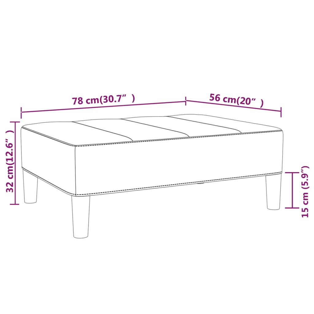 Taburet, galben, 78x56x32 cm, catifea Lando - Lando