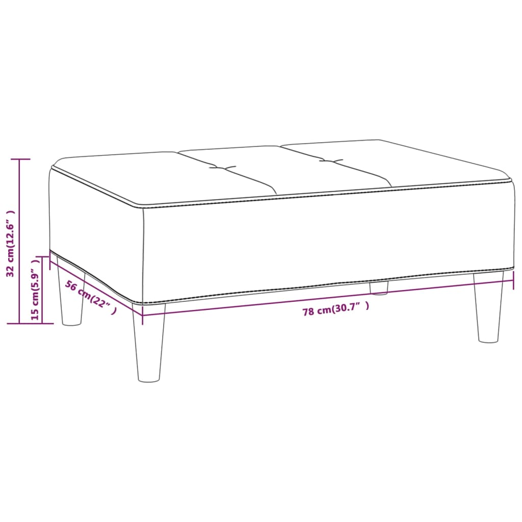 Taburet, galben, 78x56x32 cm, catifea Lando - Lando