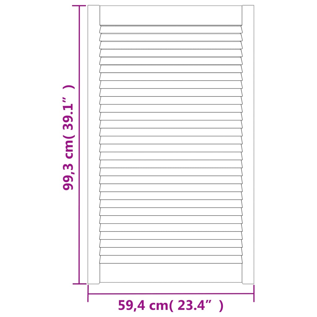 Uși lamelare, 2 buc., 99,3x59,4 cm, lemn masiv de pin Lando - Lando