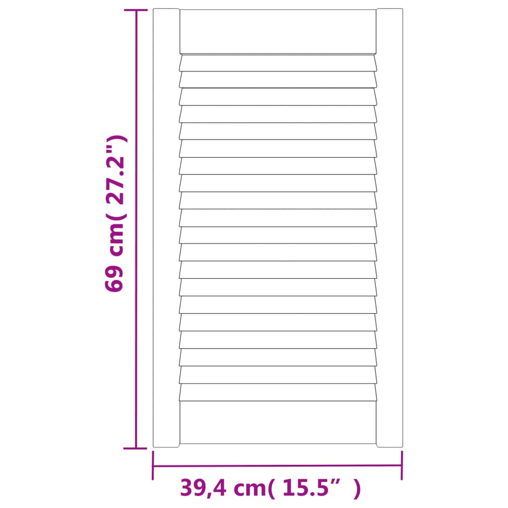 Uși lamelare, 2 buc., alb, 69x39,4 cm, lemn masiv de pin Lando - Lando