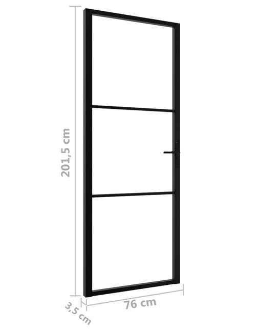 Încărcați imaginea în vizualizatorul Galerie, Ușă de interior, negru, 76x201,5 cm, sticlă ESG și aluminiu - Lando
