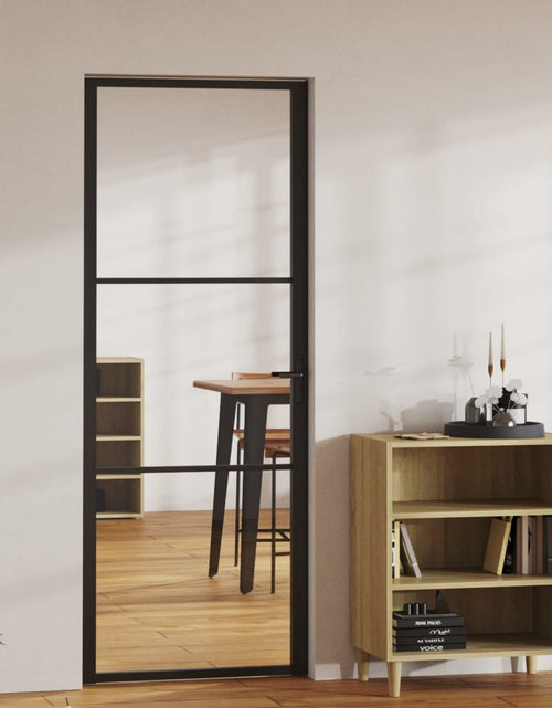 Încărcați imaginea în vizualizatorul Galerie, Ușă de interior, negru, 76x201,5 cm, sticlă ESG și aluminiu - Lando
