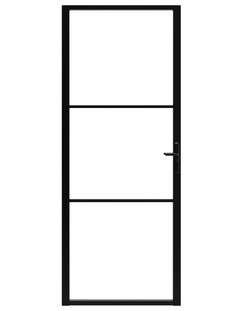 Încărcați imaginea în vizualizatorul Galerie, Ușă de interior, negru, 83x201,5 cm, sticlă ESG și aluminiu Lando - Lando
