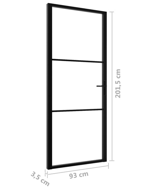 Încărcați imaginea în vizualizatorul Galerie, Ușă de interior, negru, 93x201,5 cm, sticlă ESG și aluminiu Lando - Lando
