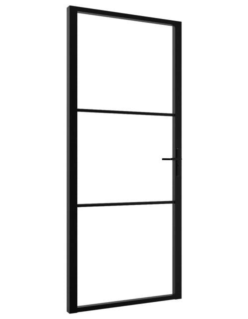 Încărcați imaginea în vizualizatorul Galerie, Ușă de interior, negru, 102,5x201,5 cm, sticlă ESG și aluminiu - Lando
