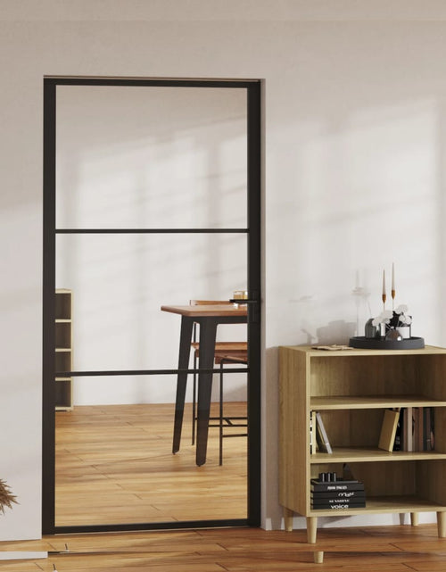 Încărcați imaginea în vizualizatorul Galerie, Ușă de interior, negru, 102,5x201,5 cm, sticlă ESG și aluminiu - Lando
