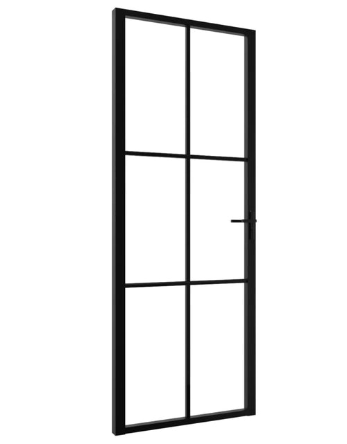 Încărcați imaginea în vizualizatorul Galerie, Ușă de interior, negru, 76x201,5 cm, sticlă ESG și aluminiu Lando - Lando
