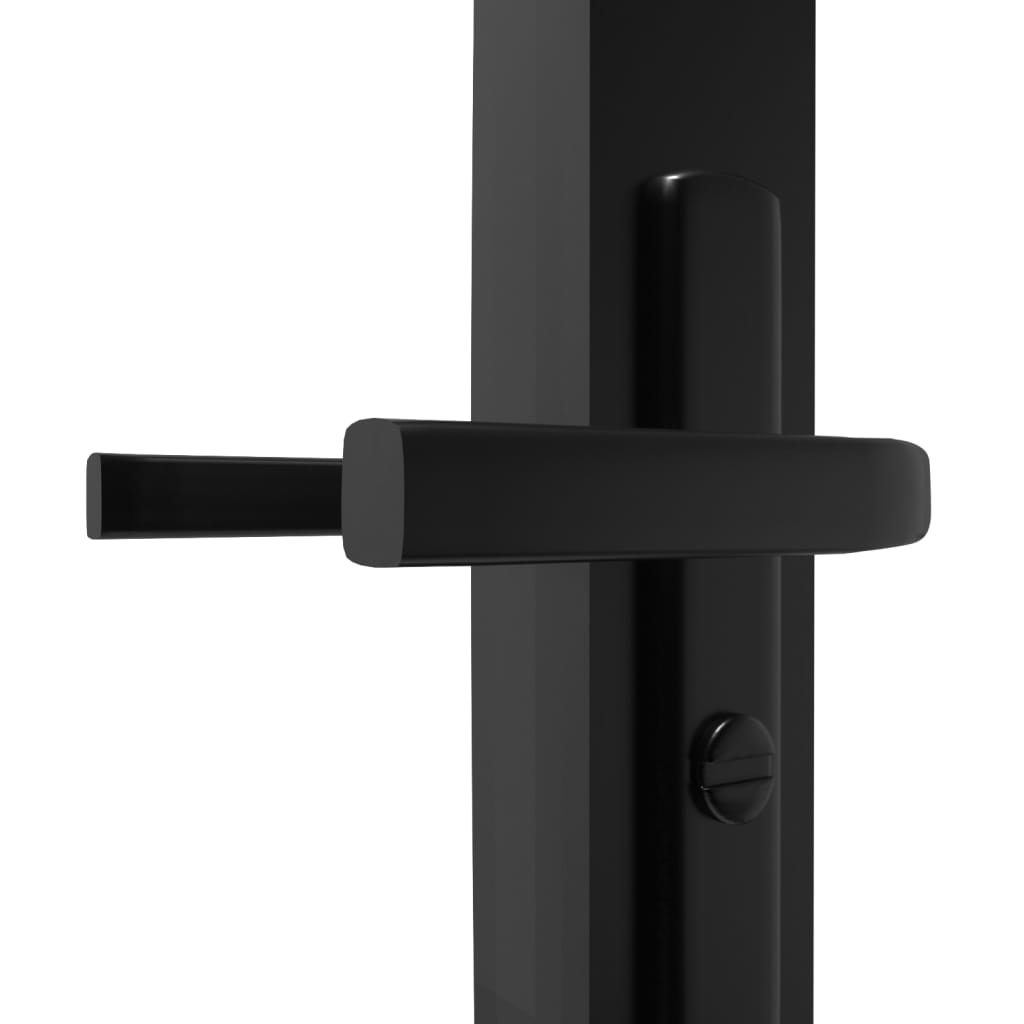 Ușă de interior, negru, 83x201,5 cm, sticlă ESG și aluminiu - Lando