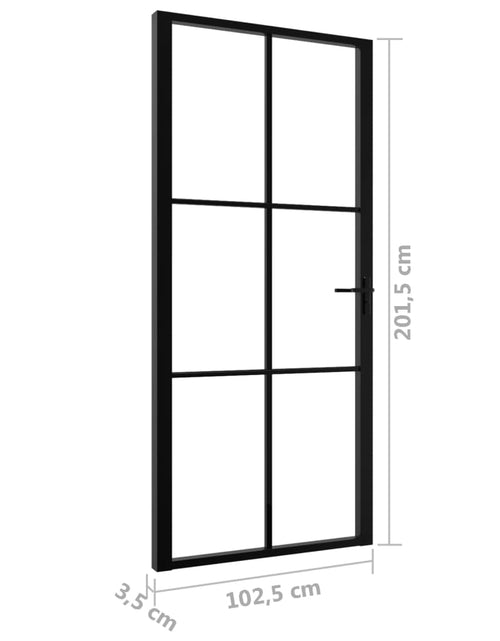 Încărcați imaginea în vizualizatorul Galerie, Ușă de interior, negru, 102,5x201,5 cm, sticlă ESG și aluminiu Lando - Lando

