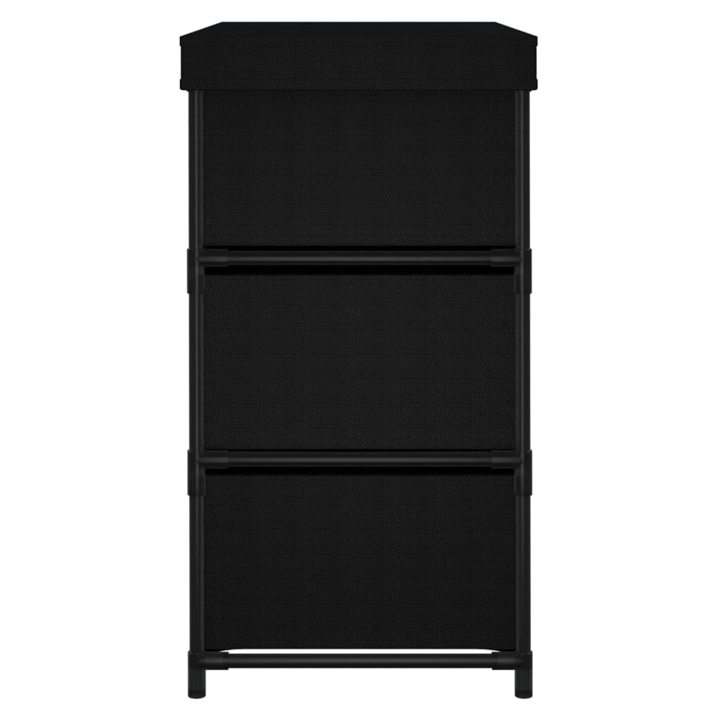 Dulap depozitare cu 6 sertare, negru, 55x29x55 cm, oțel - Lando